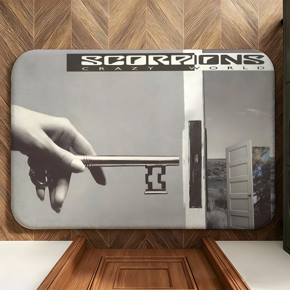 Music S-Scorpions Floor Mat Soft Flannel Entrance Door Mat Non Slip Absorbent Bathroom Bedroom Floor Rug