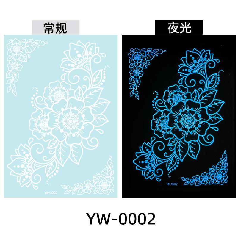 Светящиеся в темноте индийские кружевные тату-наклейки - Хна стиль боди-арт для рук и тела