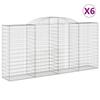 VidaXL Curved Gabion Baskets 6 Pcs 300x50x140/160 Cm Galvanized Iron, Gabion, Gabion Cage, Gabion Wall Basket, Wall 3146741