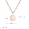 Fashion Necklace For Pendant Glossy Women Rose Gold Color Simple Round Accessories High Quality Daily Fine Jewelry