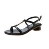 Summer New Casual Round Heel Buckle Sandals Fashionable Lightweight Round Toe Open Toe High Heels NO:8377-1