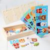 Wooden bear changing clothes animal changing clothes jigsaw kindergarten boys and girls darling Jigsaw Puzzle Children's puzzle
