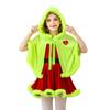 Christmas costumes children's geeks green hair monster grinch cape dress Santa Claus children's clothing Christmas party