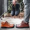 Осенние мужские ботильоны, дизайнерские кроссовки, мужская повседневная обувь, круглые ковбойские сапоги, кожаные мужские мотоциклетные сапоги, большие размеры 38-48