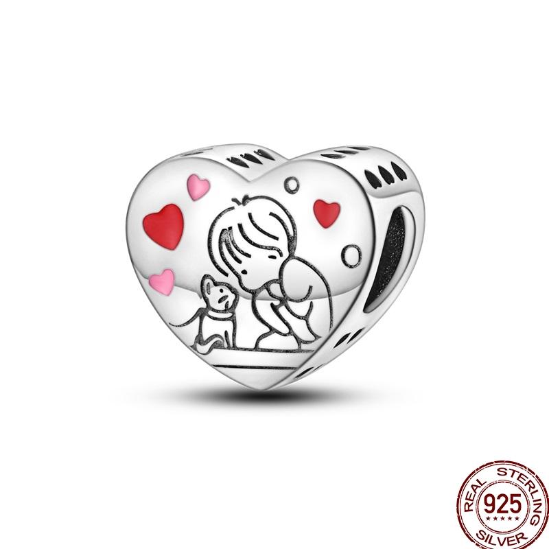 Медные бусины для DIY, шарм в виде сердца из серии «Древо жизни», подходит для оригинального браслета Pan для женщин, ювелирное изделие, подарок на день рождения