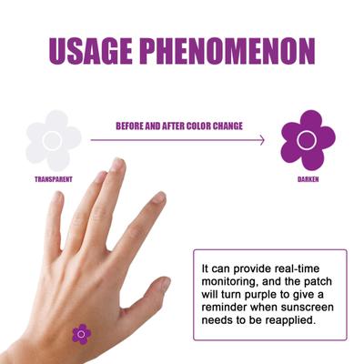 24 шт. наклейка для обнаружения УФ-излучения в форме цветка солнцезащитный крем патчи для изменения цвета наклейки для защиты от УФ-излучения для улицы