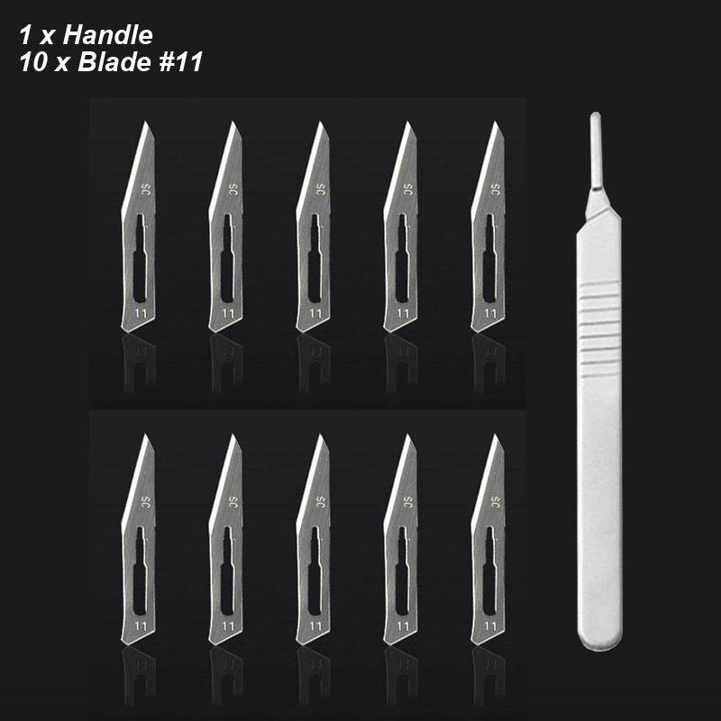 Scalpel Blades Handle Thick Long Carbon Steel Carving Metal Office Surgical Stationery Medical Cutter Knife Number 10 11 12 15