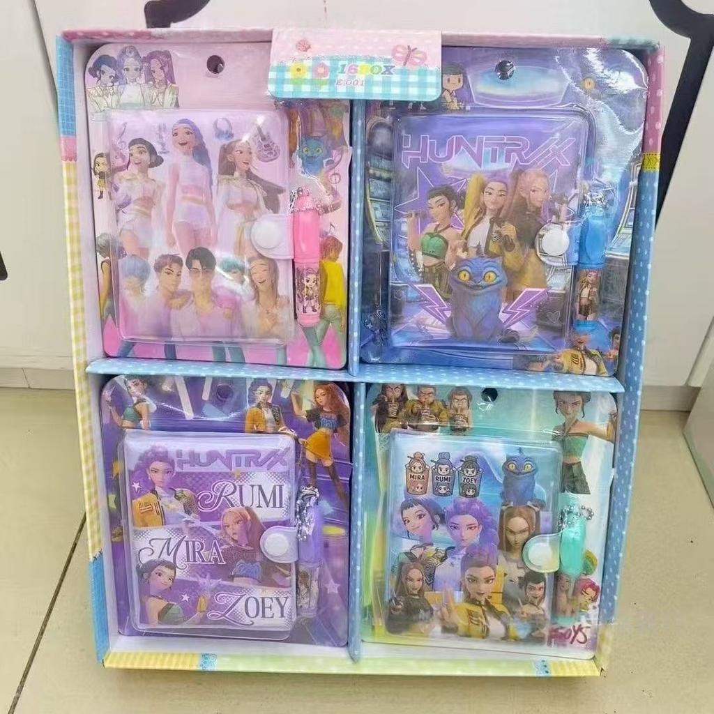 2026 new In Stock Hot KPOP Demon Hunters Notebook with Pen Set, Cartoon Student Stationery Journal Notebook for Fans Gift
