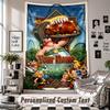 Wall Hanging Tapestry With Custom Name & Text, Asterix & Obelix Decorative Tapestry For Bedroom
