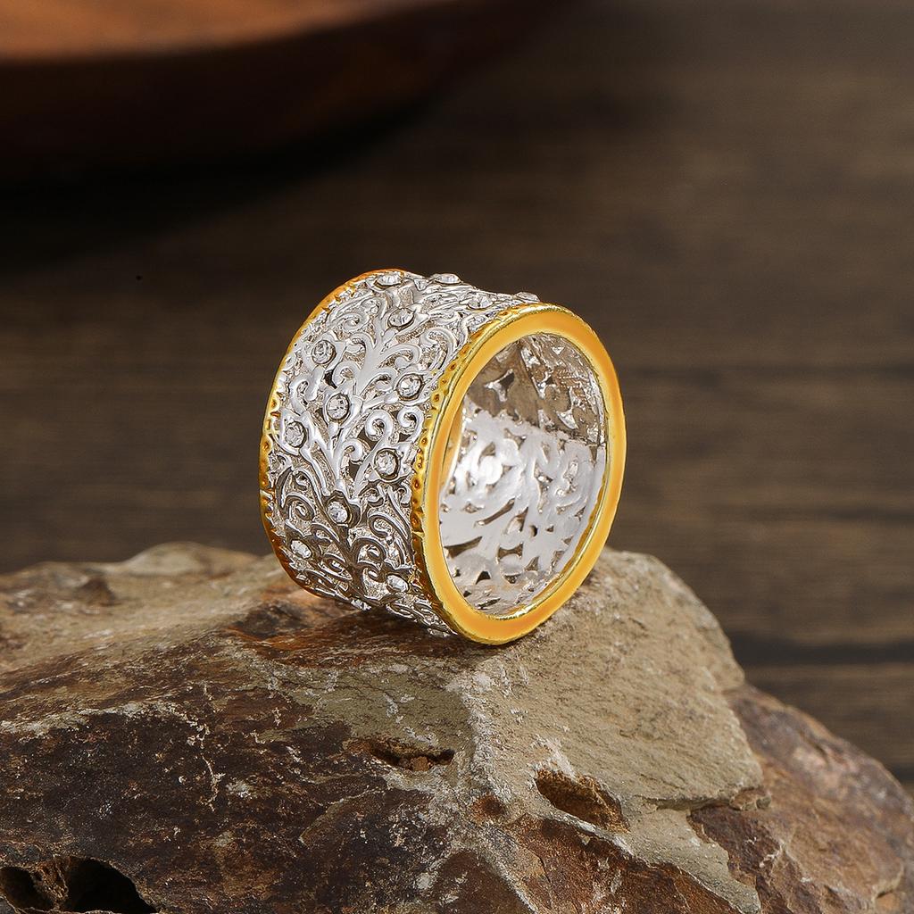 Роскошное новое легкое роскошное ажурное ретро-кольцо с узором высокого класса, женское кольцо