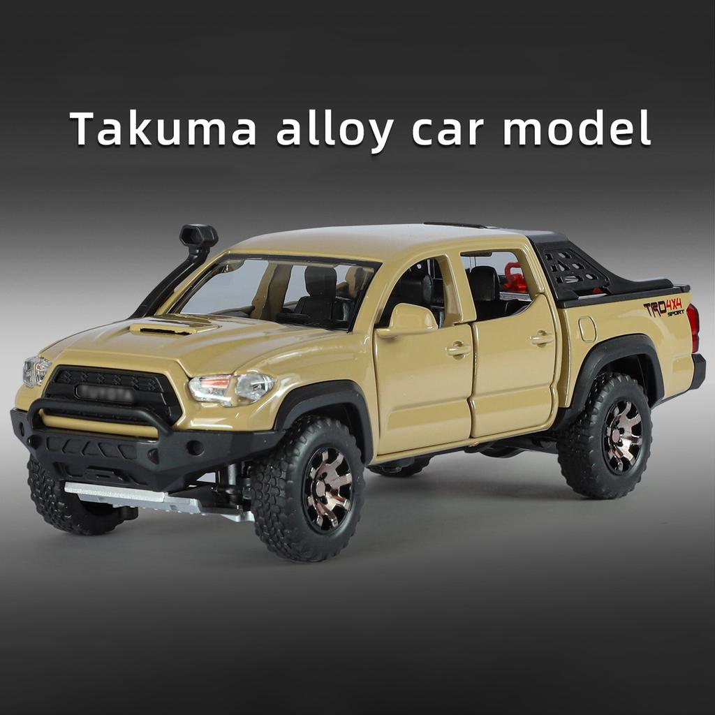 Дорожная версия 1/32 Пикап Tacoma Модель автомобиля из сплава Литая металлическая модель Внедорожники Модель автомобиля Звук Свет Симуляция Детская игрушка Подарок