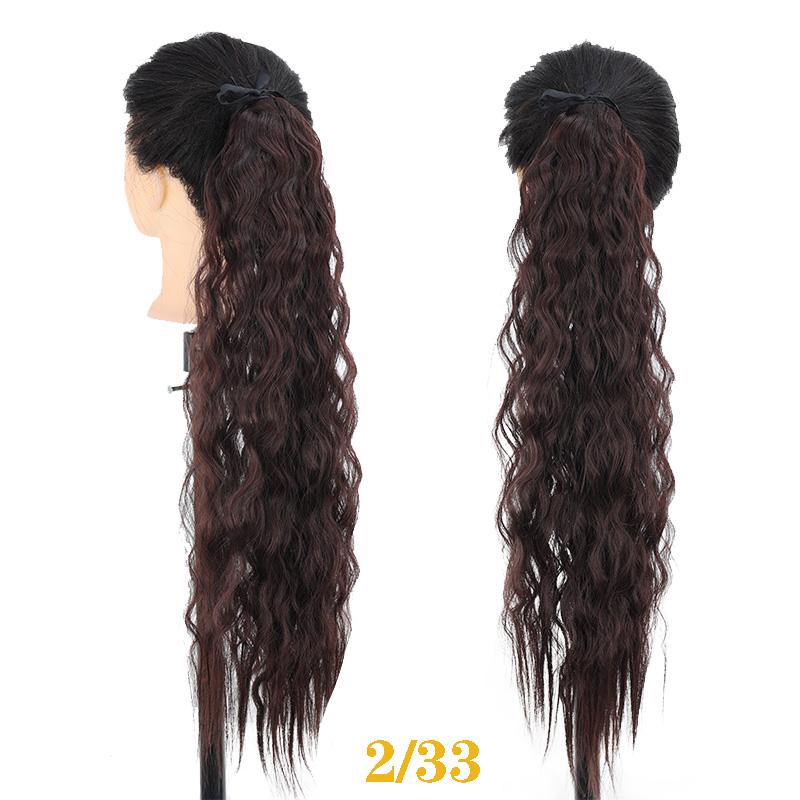 Супер длинная вьющаяся синтетическая заколка для наращивания волос, парик с хвостиком