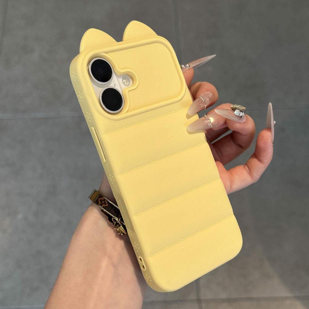Удачливые кошачьи ушки на чехол для мобильного телефона Apple Pro Max дофамин iPhone / мягкий чехол противоударный