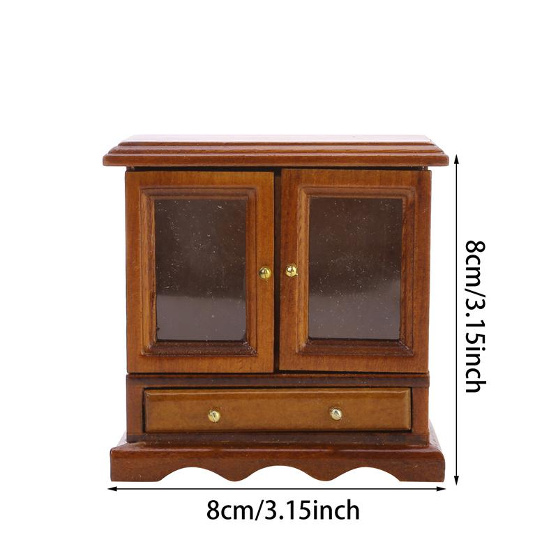 1:12 миниатюрных кукольных домиков, деревянный шкаф с двойной дверью, книжный шкаф, стеллаж для хранения, настенная витрина, мебель, модель, игрушки