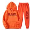 Мужской роскошный repliki men Set RAW Hat Running Hoodie Sweatpants 2PK Осень Зима Повседневная шерстяная спортивная одежда