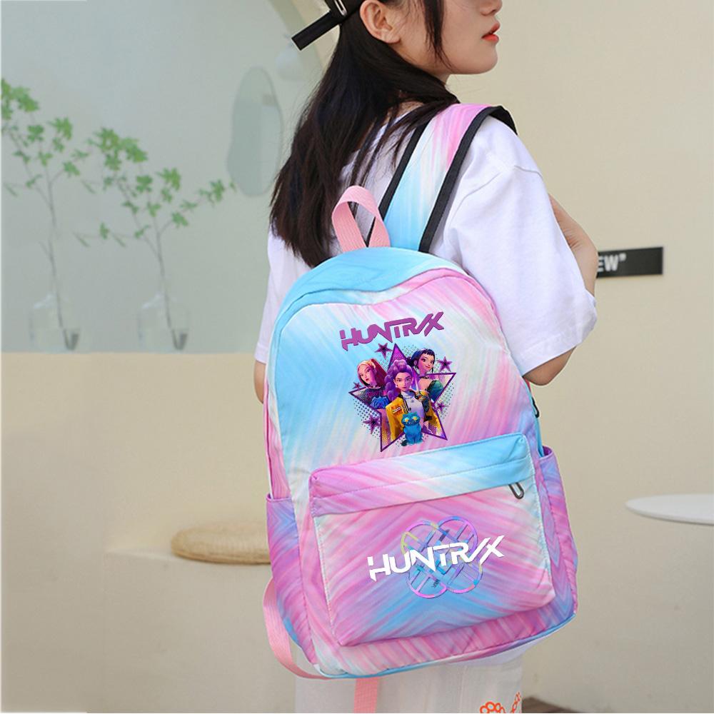 3Pcs/set Anime Cute Kpop Printed Backpack with Lunch Bag Pencil Case for Teenager Girl Boy Bookbag Large Capacity Waterproof Travel Bag Kid Gift