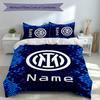 3pcs Custom Name Inter Milan Set,Includes 1 Duvet Cover and 2 Pillowcases,All-season Bedroom Decor