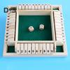 Shut The Box Board Game with Dice 4-Way Educational Math Number Strategy Game 4 Players Kids Adults Family Night Party Wooden Close The Box Toy