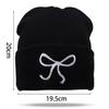 Y2K Bow Embroidered Knitted Hat Autumn And Winter Warm Women Beanies Cap Korean Fashion Solid Color Female Girls Skullcap Bonnet