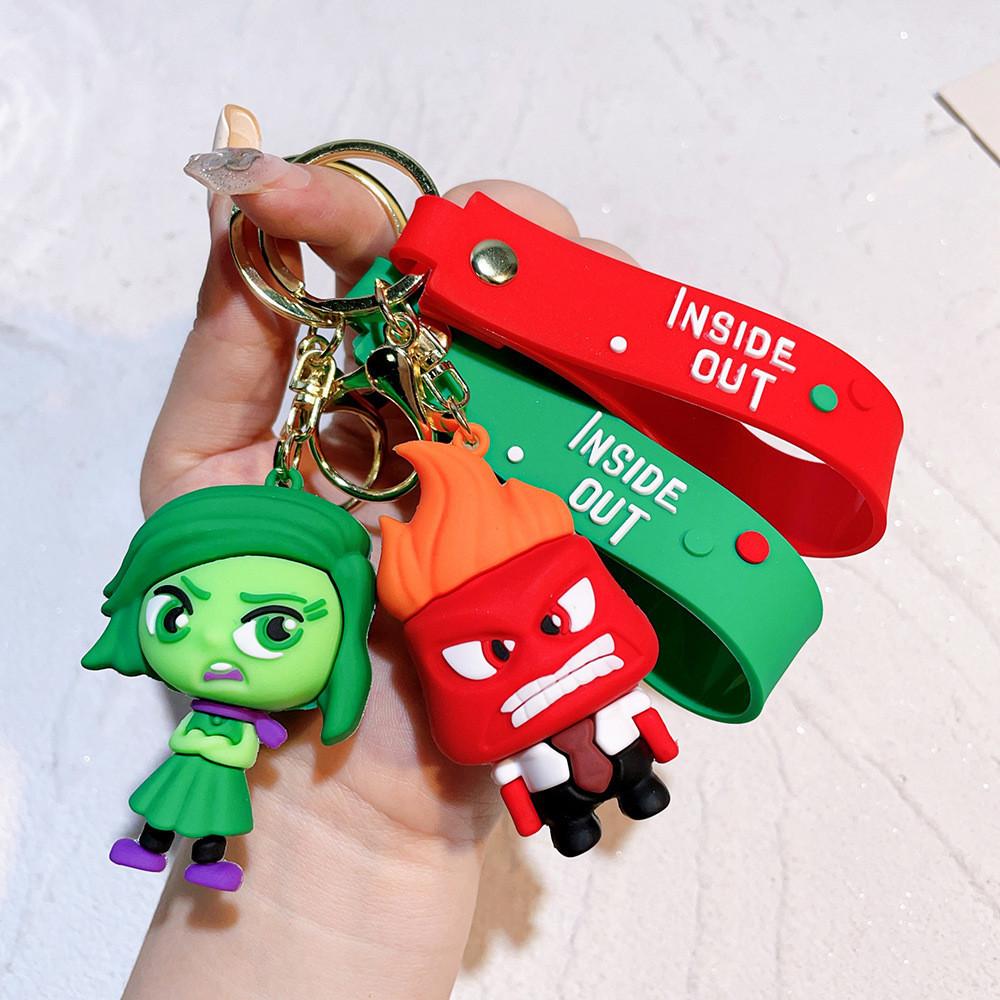 Adorable 2024 Movie Inside Out Keychain With Cute Amy Bobby Dr. Sadness Silicone Keyring For Men And Women