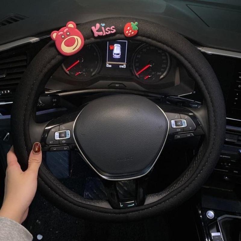 Универсальная милая мультяшная накладка на руль автомобиля Микки, противоскользящая, дышащая, летняя, впитывающая пот