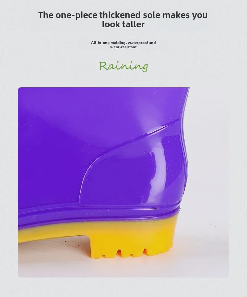 Женские водонепроницаемые нескользящие высокие сапоги из коровьей кожи в горошек для работы на кухне, 2025 г.