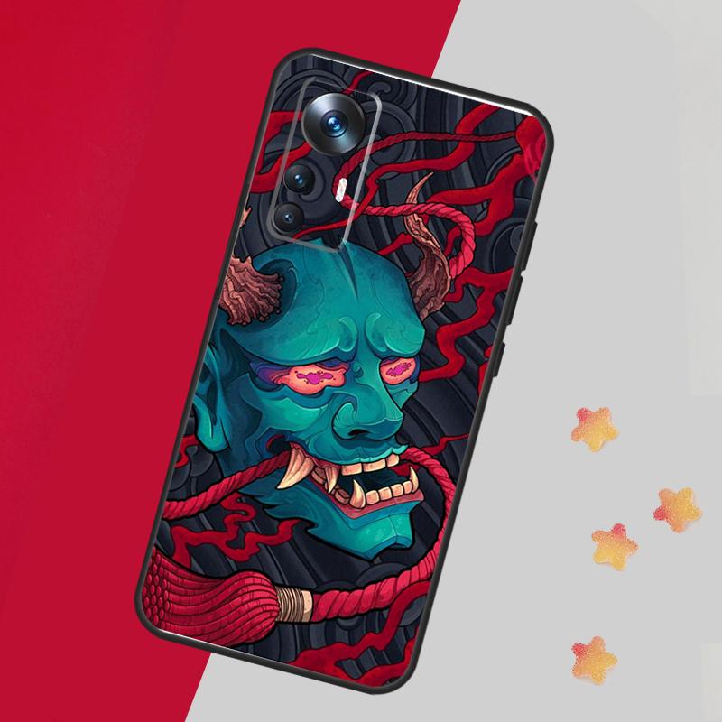 Японская маска демона Они Ханья для POCO X5 X3 Pro M5 M5s F4 X4 F3 F5 Чехол для Xiaomi 13 13T Pro 12 Lite 12X 11T 12T 14 Pro