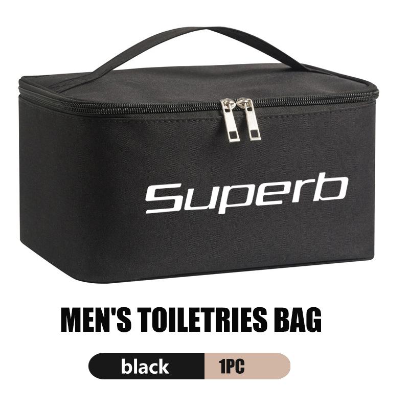 AAABS1 Large Capacity Car Logo Toiletry Bag Travel Storage Box Auto Accessories For Skoda Fabia Kamiq Superb Scala Enyaq-iV MK3 VisionS