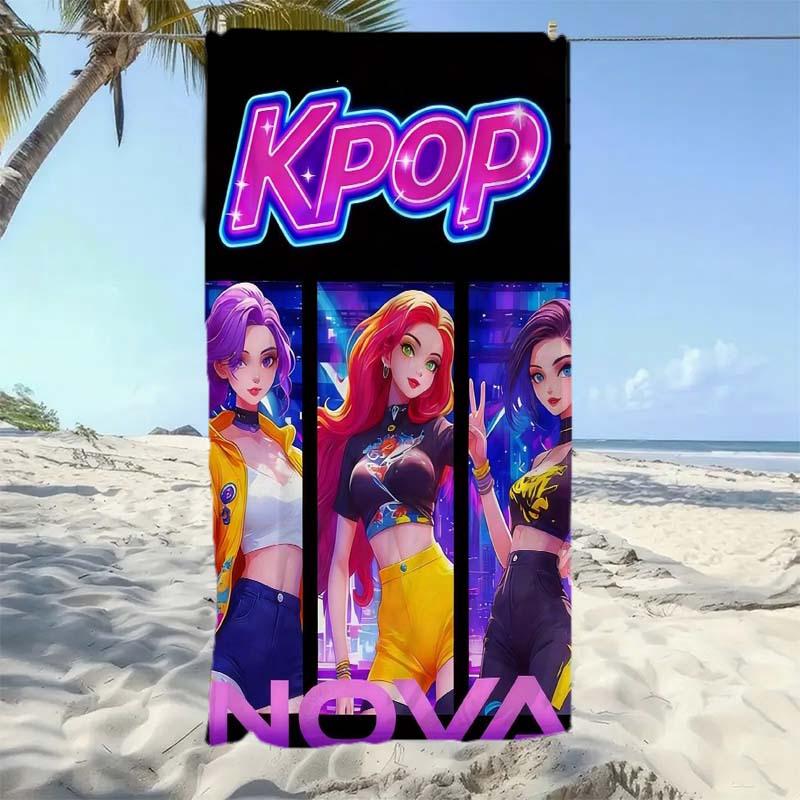 1 шт. Пляжное полотенце K-pop айдол-девичьей группы, микрофибра, мягкое, быстросохнущее, спортивное полотенце для спортзала, банное полотенце для ванной, плавания, улицы