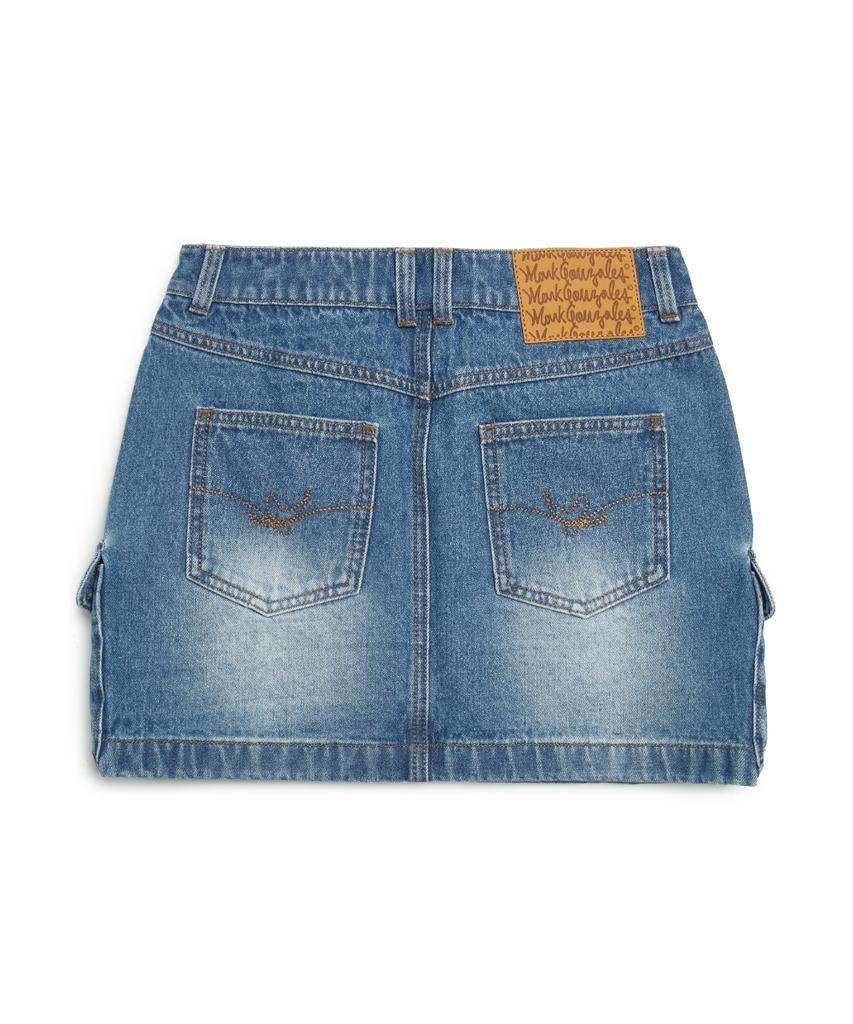 Mark Gonzales Women'S Denim Mini Skirt - Blue