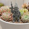 3D Printed Dwarf Soldier Ornament, Waterproof Resin Sun And Rain Resistant Statues, Armed Miniature Figurine for Outdoor Indoor Decor