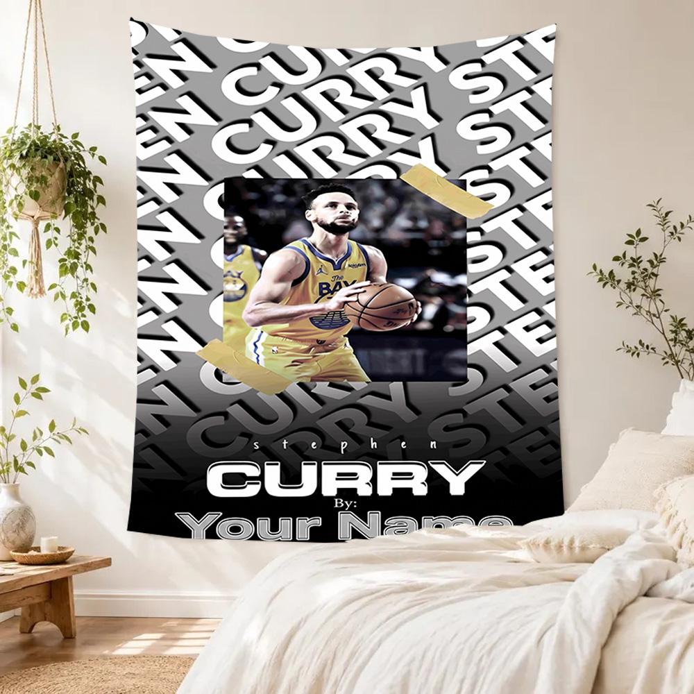 Golden State Curry Player Aesthetic Tapestry Retro Boho Perfect for Studio Wall Dorm Wall Balcony Indoor Gallery Wall Perfect Gift for Dorm Roommate