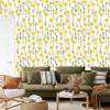 Dandelion wallpaper white, cream, beige and yellow 50x1000