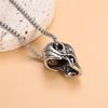 European and American Titanium Steel Skull Necklace Punk Men's Minimalist Pendant