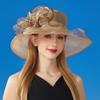 1PC New Sun Protection Mesh Flower Hat Organza Women'S Hat Sun Shade Large Brim Hat French