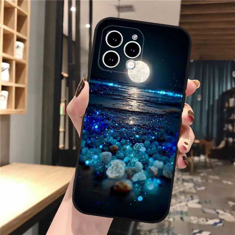 Чехол для телефона «Космическая луна» для iPhone Samsung Galaxy Redmi Xiaomi Oppo OnePlus Note SA 7 8 9 10 11 12 13 14 20 21 22 23 53 54 Pro Max Plus Ultra TPU Soft