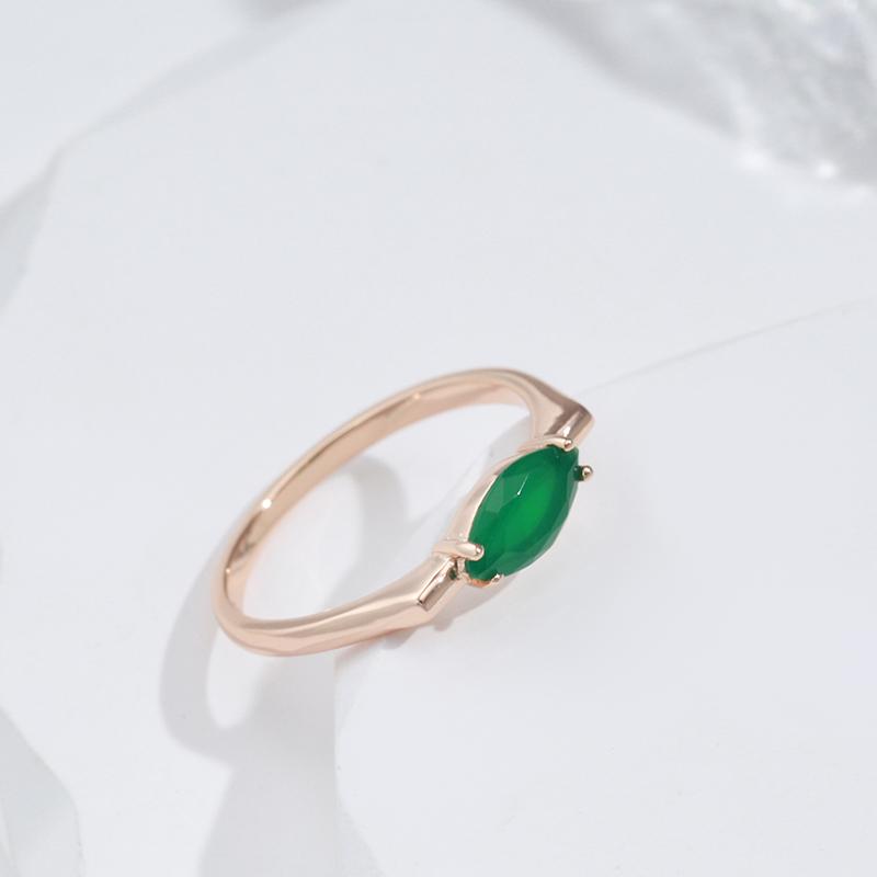 Женские минималистичные кольца на палец с геометрическим зеленым цирконом, модные золотые вечерние повседневные украшения