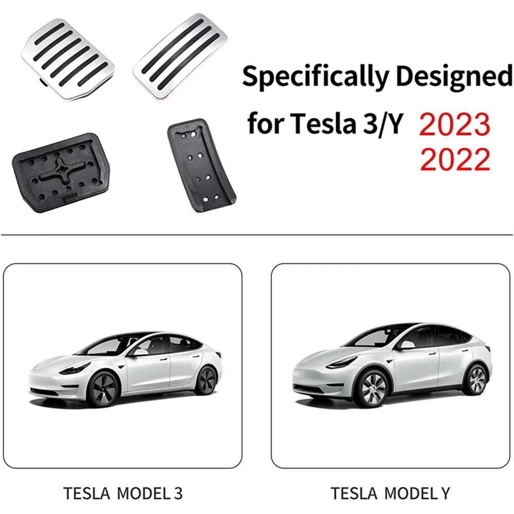For Tesla Model 3 Y Highland 2024 2023 2022 Foot Pedals Cover Accesories Aluminum Alloy Accelerator Gas Fuel Brake Rest Pads Mat
