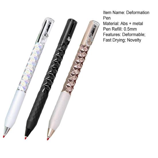 Гелевая ручка с геометрическим рисунком, тонкий наконечник 0,5 мм, силиконовая рукоятка, быстросохнущие черные чернила, канцелярские принадлежности.