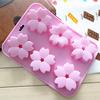 Silicone Cake Mold 6 Flowers Handmade Soap Molds Six Cherry Blossom Jelly Mould Cake Making Baking