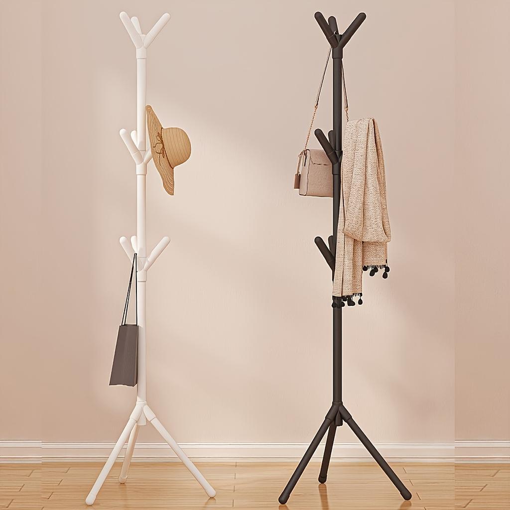 Multi-Functional Metal Coat Rack with 9 Hooks, Portable Branch-Style Hanger with 4 Shelves, for Hats, Bags, Scarves, and Towels, with Home Use