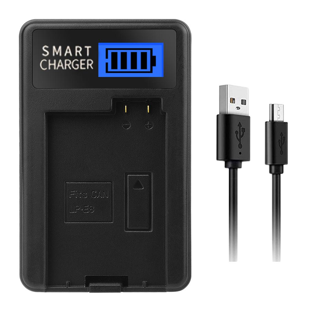 Зарядное устройство для аккумуляторов LP-E8 LPE8 LP E8 USB с ЖК-экраном, замена для EOS 550D EOS 600D EOS 650D EOS 700D