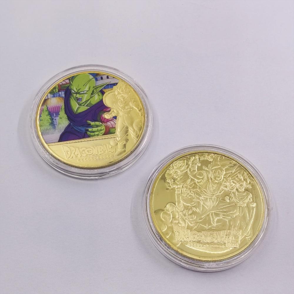 Anime Z Gold Plated Gold Coin Son Goku Vegeta Coins Kids Classic Anime Peripherals Collection Toy Souvenir