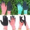 Розовые и черные перчатки для садоводства, высокоэластичные, анти-колющие, многоцелевые перчатки для безопасности работы, противоскользящие, водонепроницаемые, защитные варежки