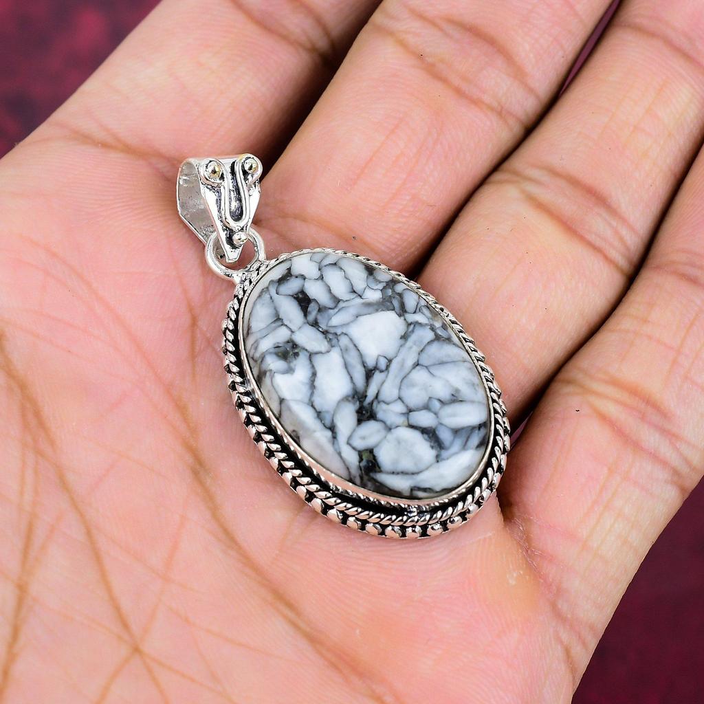 Подвеска Pinolith из стерлингового серебра 925 пробы, подвеска из драгоценных камней ручной работы, ко Дню памяти