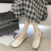 Summer Spring and Summer New Single Shoes Women's Square Head Shallow Mouth Fashion Two Wear Casual Flat Shoes