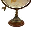 Brass World Map Globe On Wooden Base with Arrow, Rotating Globe, Educational World Map Globe, Home & Office Desk Décor