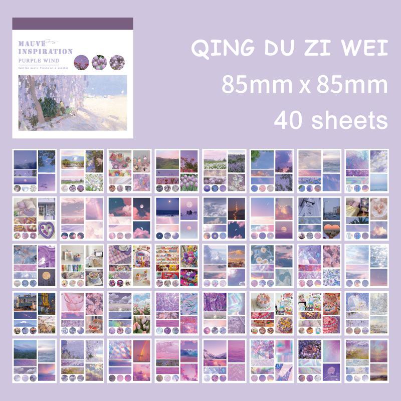 40 листов/книга Эстетический пейзаж Масляная живопись Искусство Девушка Книга наклеек Сделай сам Журнал Декоративное искусство Скрапбукинг Материал Канцелярские наклейки