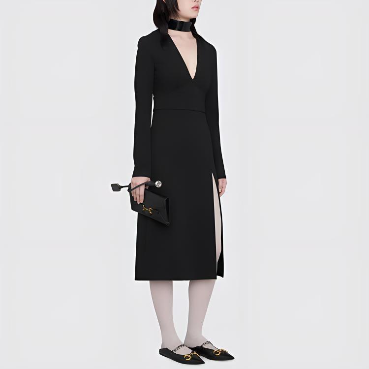 GUCCI Long Sleeved Dress Women's Black 623488-XJCK7-1000