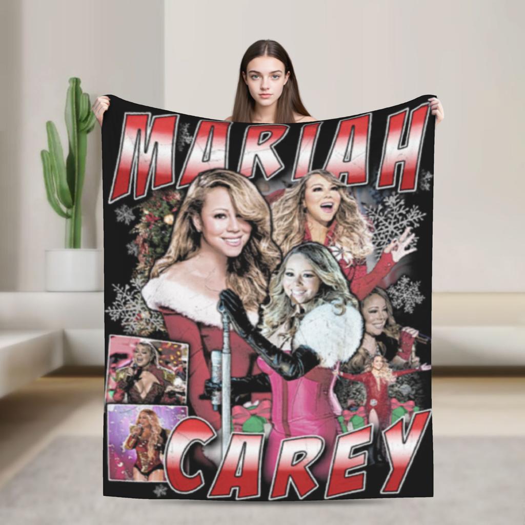 Mariah Carey Christmas Warm Blanket Travel Office Plush Bedding Throws Fashion Bedroom Flannel Bedspread Sofa Bed Cover